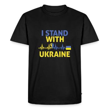 I stand with ukraine glag - Men's Premium Organic T-Shirt - black - Front - Nico (187cm)
