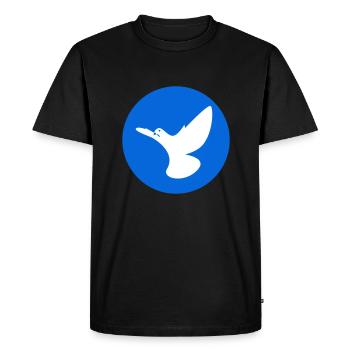 White dove of peace in a blue circle - Men's Premium Organic T-Shirt - black - Front - Nico (187cm)