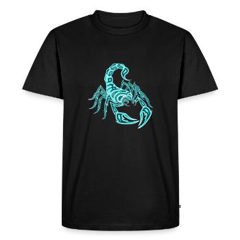 Scorpio, turquoise - Men's Premium Organic T-Shirt - black - Front - Nico (187cm)
