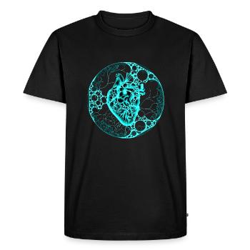 Coeur, Sphère, Turquoise - T-shirt Premium bio Homme - noir - Devant - Nico (187cm)