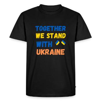 Ukraine | je soutiens l'ukraine - T-shirt Premium bio Homme - noir - Devant - Nico (187cm)