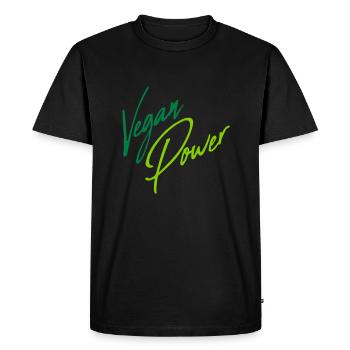 Écriture vegan Power - T-shirt Premium bio Homme - noir - Devant - Nico (187cm)