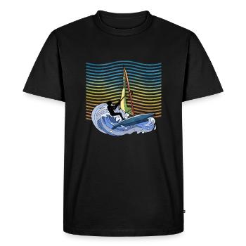 Planche à voile - T-shirt Premium bio Homme - noir - Devant - Nico (187cm)