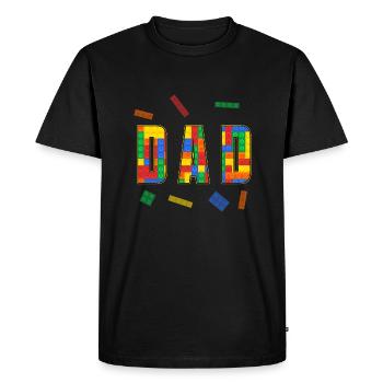 Dad Parent Brick Master Builder Blocs de construction - T-shirt Premium bio Homme - noir - Devant - Nico (187cm)
