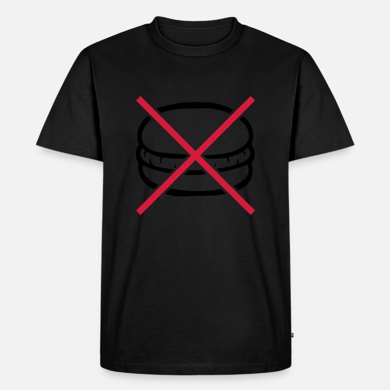 Verboten Burger essen - Männer Premium Bio T-Shirt - Schwarz