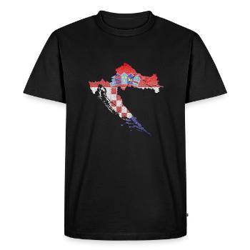 Croatie Croate Hrvatska Croatie Croates Croates Croates - T-shirt Premium bio Homme - noir - Devant - Nico (187cm)