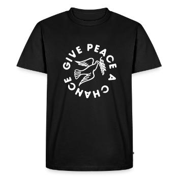 Give peace a chance - Men's Premium Organic T-Shirt - black - Front - Nico (187cm)