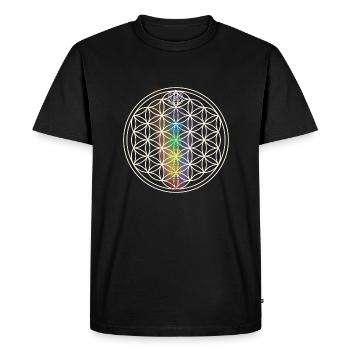 chakra rainbow yoga symbol life flower - Men's Premium Organic T-Shirt - black - Front - Nico (187cm)