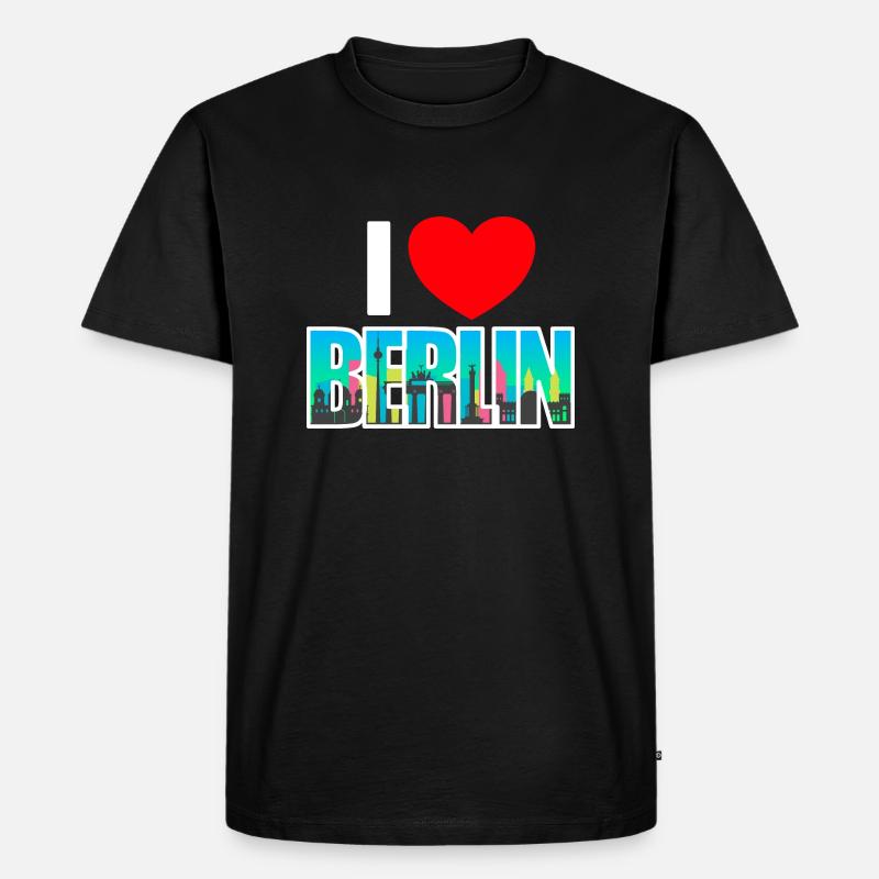 I love berlin - Männer Premium Bio T-Shirt - Schwarz