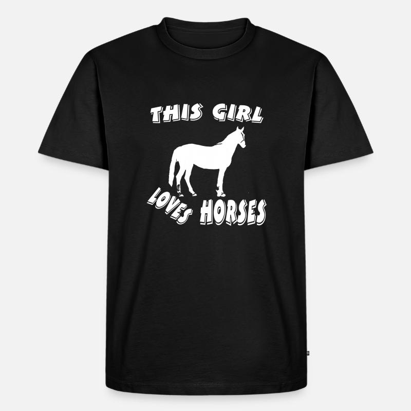 Pferd - Männer Premium Bio T-Shirt - Schwarz