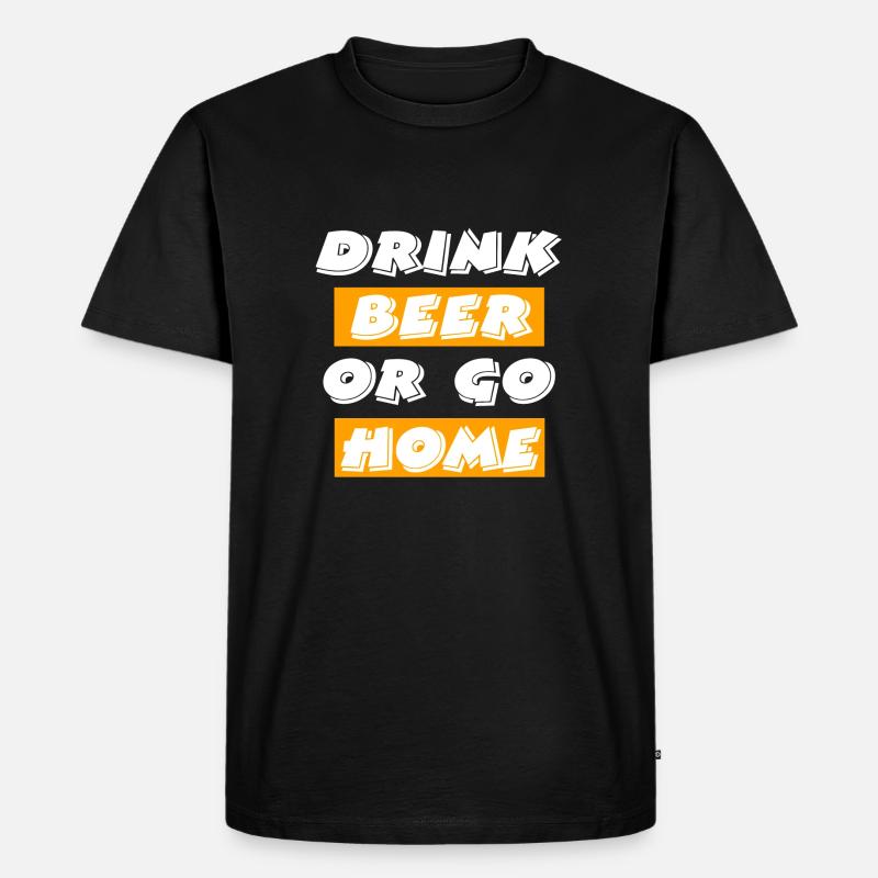 Bier - Männer Premium Bio T-Shirt - Schwarz