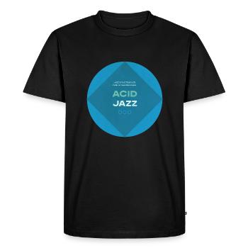 Acid Jazz Music Vintage - Men's Premium Organic T-Shirt - black - Front - Nico (187cm)