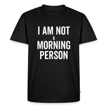 Je ne suis pas une personne du matin - T-shirt Premium bio Homme - noir - Devant - Nico (187cm)