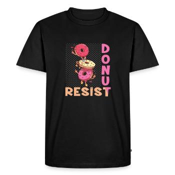 Résister aux beignets - T-shirt Premium bio Homme - noir - Devant - Nico (187cm)