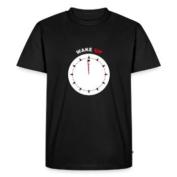 Wake Up - T-shirt Premium bio Homme - noir - Devant - Nico (187cm)