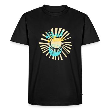 Logo de la plage - T-shirt Premium bio Homme - noir - Devant - Nico (187cm)