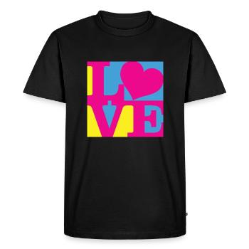Love WordPlay original art 7 - Men's Premium Organic T-Shirt - black - Front - Nico (187cm)
