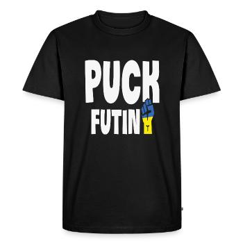 Puck Futin Ukraine Peace Freedom - Men's Premium Organic T-Shirt - black - Front - Nico (187cm)