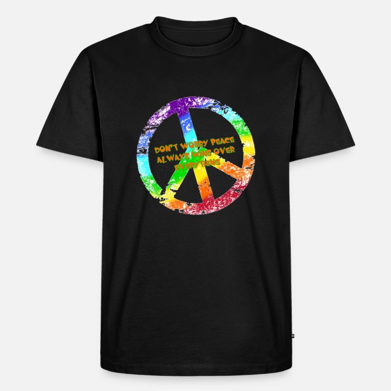 Friede - Männer Premium Bio T-Shirt - Schwarz