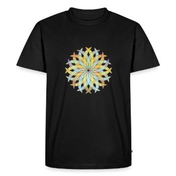 Energy Flower Energy Flower Symbol Sign Mandala - T-shirt Premium bio Homme - noir - Devant - Nico (187cm)