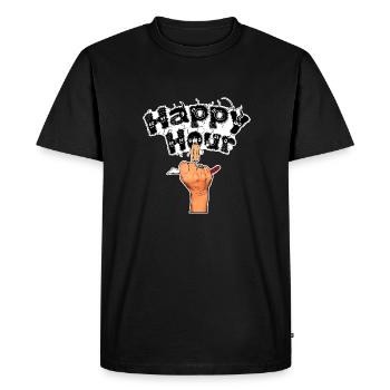 Happy hour fille au tire-bouchon - T-shirt Premium bio Homme - noir - Devant - Nico (187cm)