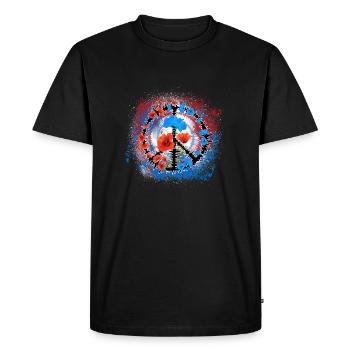 Paix / Coquelicot Signe de paix - T-shirt Premium bio Homme - noir - Devant - Nico (187cm)