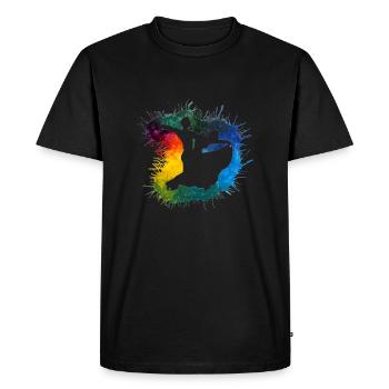 Standard Rainbow Dance Couple Watercolor Gradient - Men's Premium Organic T-Shirt - black - Front - Nico (187cm)