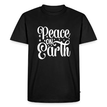 Peace on Earth - Men's Premium Organic T-Shirt - black - Front - Nico (187cm)