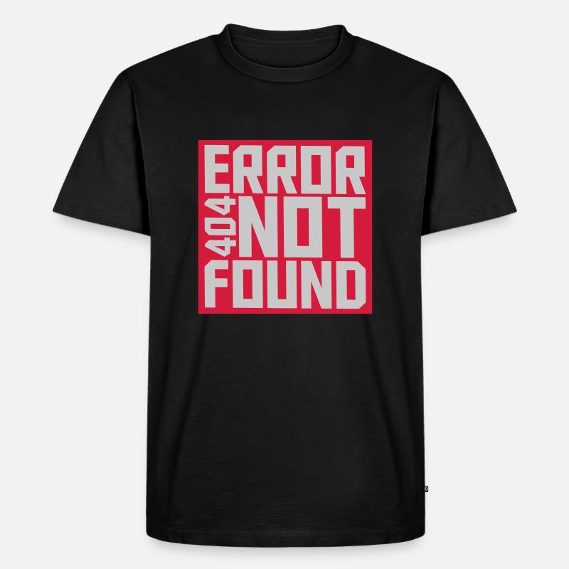 Error 404 not found - Männer Premium Bio T-Shirt - Schwarz