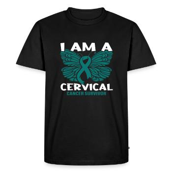 I am a Cervical Cancer Survivor - Men's Premium Organic T-Shirt - black - Front - Nico (187cm)