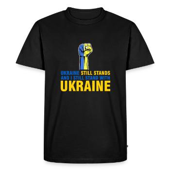 je suis encore soutiens Ukraine - T-shirt Premium bio Homme - noir - Devant - Nico (187cm)