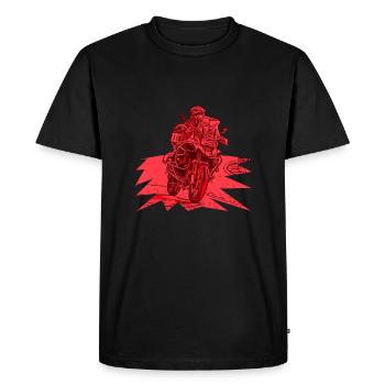 Courbe Adventure Bike rouge - T-shirt Premium bio Homme - noir - Devant - Nico (187cm)