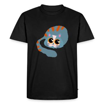 Cute Sleepy Kitten - Men's Premium Organic T-Shirt - black - Front - Nico (187cm)