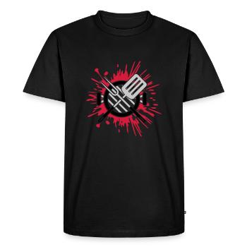 Gouttes de charbon Grill Éclaboussures de color Grill Master - T-shirt Premium bio Homme - noir - Devant - Nico (187cm)