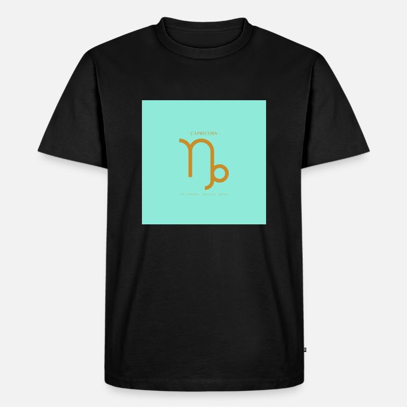 STERNZEICHEN Steinbock -blue/gold- - Männer Premium Bio T-Shirt - Schwarz