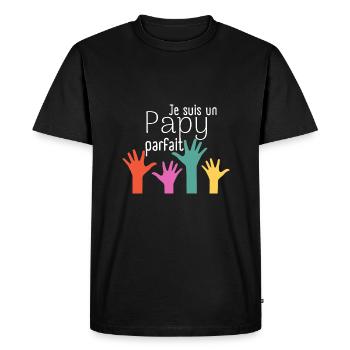 Je suis un Papy parfait - T-shirt Premium bio Homme - noir - Devant - Nico (187cm)