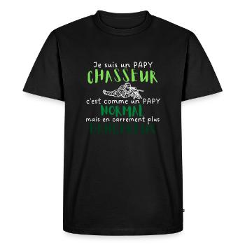 Je suis un papy chasseur comme un papy normal - T-shirt Premium bio Homme - noir - Devant - Nico (187cm)