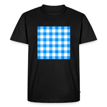 Background Bavarian Check Pattern Large - Men's Premium Organic T-Shirt - black - Front - Nico (187cm)
