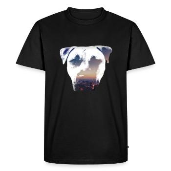 T-shirt staff city - T-shirt Premium bio Homme - noir - Devant - Nico (187cm)