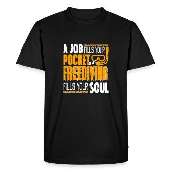 jobRemplissez votre poche mais l’apnée remplit votre âme - T-shirt Premium bio Homme - noir - Devant - Nico (187cm)
