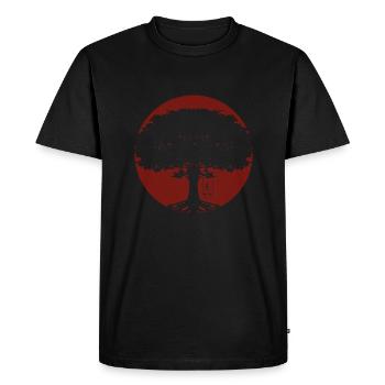 Une fille se balance sur l’arbre - T-shirt Premium bio Homme - noir - Devant - Nico (187cm)
