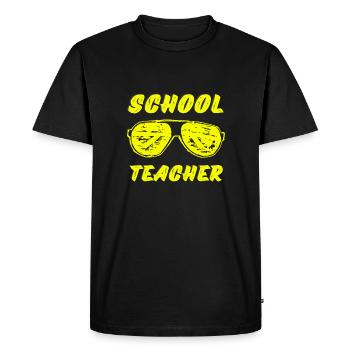 school teacher yellow sunglasses - T-shirt Premium bio Homme - noir - Devant - Nico (187cm)