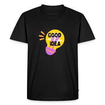 Bonne idée - T-shirt Premium bio Homme - noir - Devant - Nico (187cm)