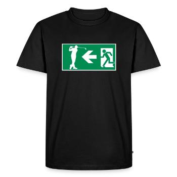 Emergency exit to golf course Golf Hobby Design - Men's Premium Organic T-Shirt - black - Front - Nico (187cm)