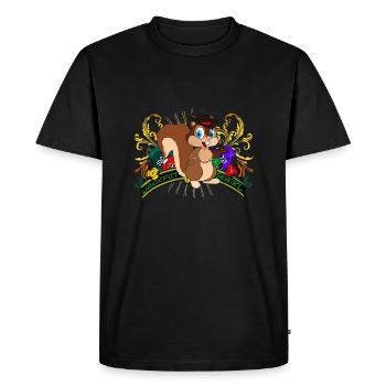 JACKPOT SKWIRL - Men's Premium Organic T-Shirt - black - Front - Nico (187cm)
