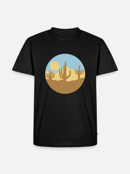 Sun Desert Landscape Silhouette - Men's Premium Organic T-Shirt - black