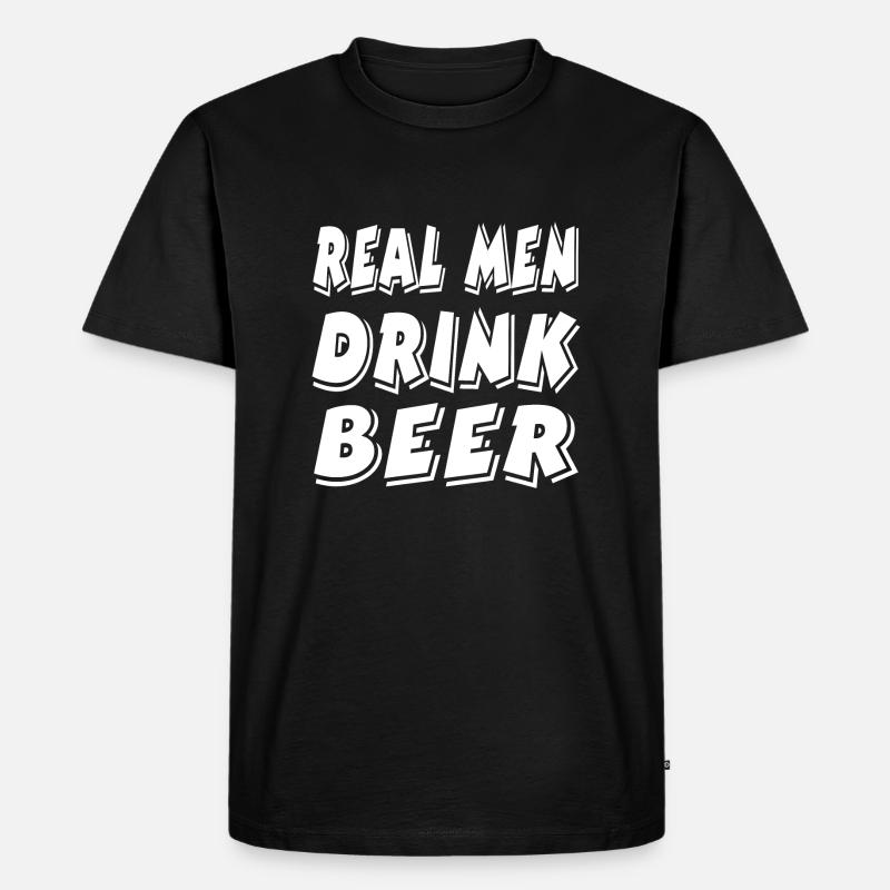Bier - Männer Premium Bio T-Shirt - Schwarz