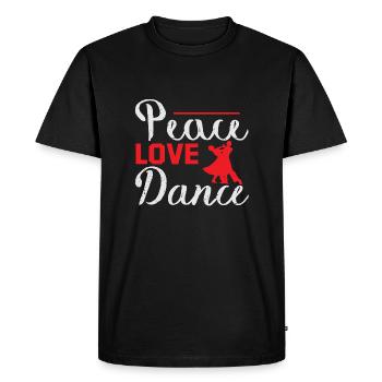 Danse de l’amour de la paix - T-shirt Premium bio Homme - noir - Devant - Nico (187cm)