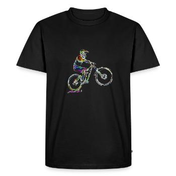 vtt mtb - T-shirt Premium bio Homme - noir - Devant - Nico (187cm)