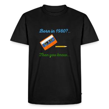 1980 Nostalgie - T-shirt Premium bio Homme - noir - Devant - Nico (187cm)